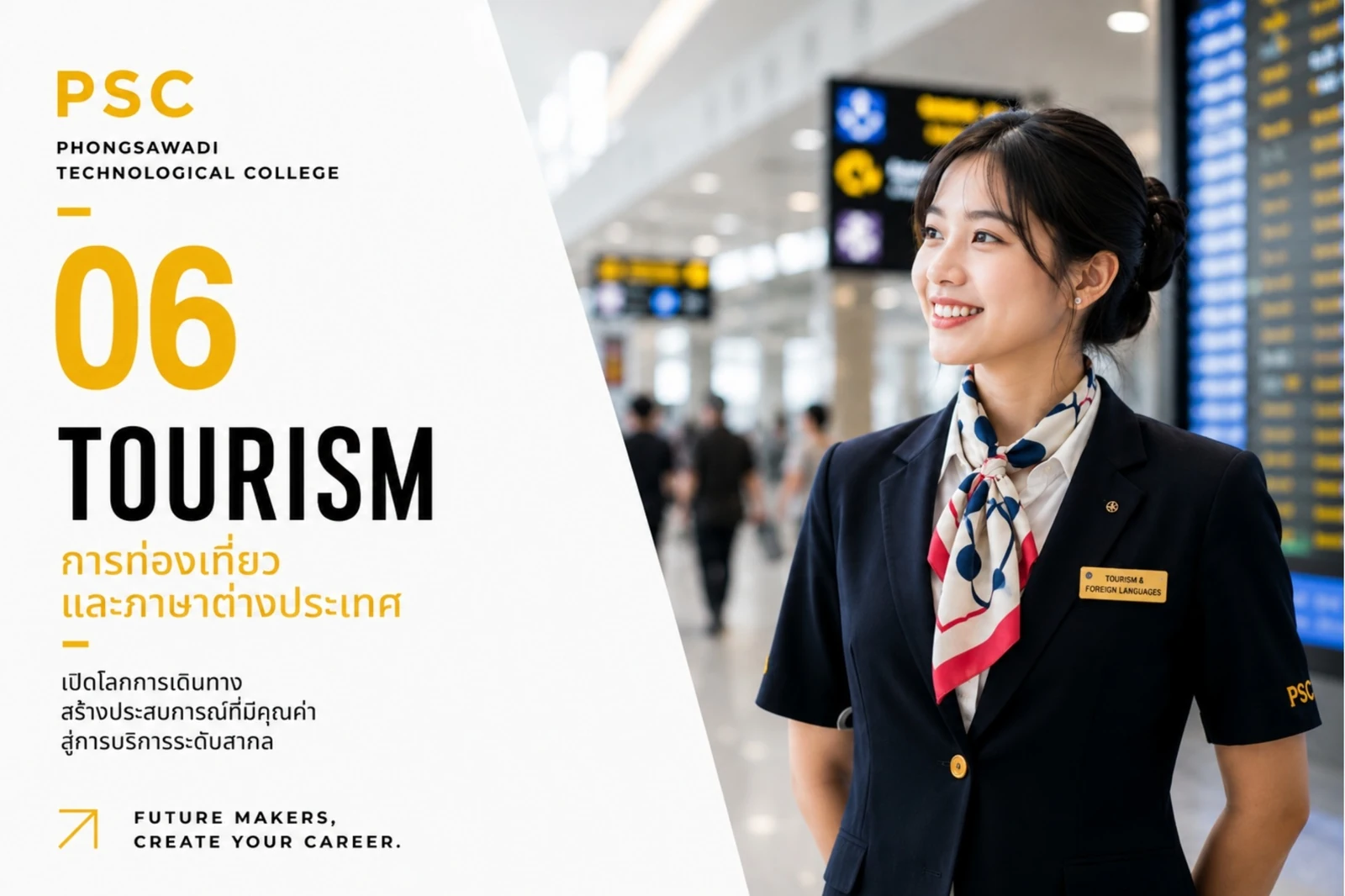 ภาพปกสาขาการท่องเที่ยวและภาษาต่างประเทศ วิทยาลัยเทคโนโลยีพงษ์สวัสดิ์ PSC