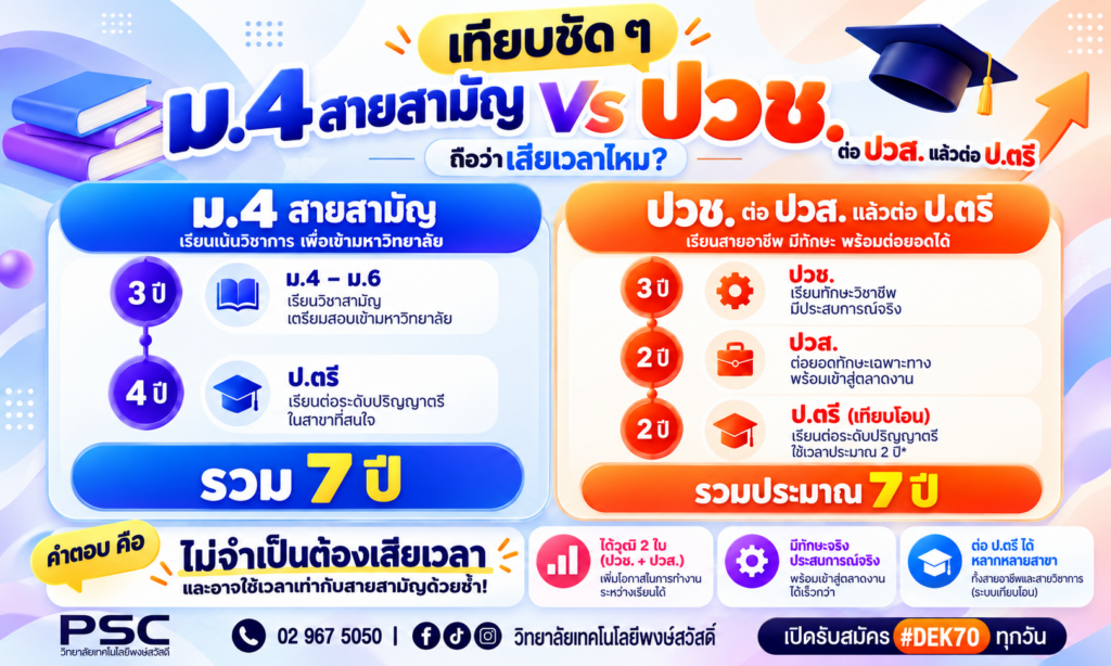 ภาพประกอบข่าว: จบ ม.3 เรียนต่อไหนดี? ม.4 หรือ ปวช.